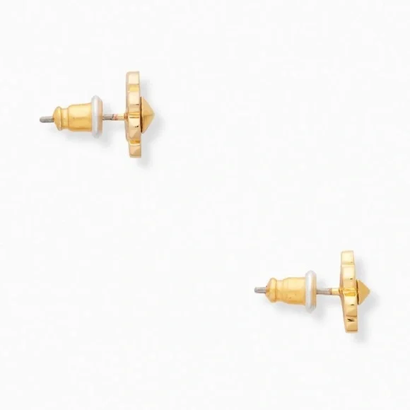 KATE SPADE Spades & Studs Enamel Studs - Black and Gold ($49 Retail) - Picture 2 of 4